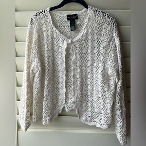 Bay Studio - 2X - NWOT - Ivory Crochet Shrug
